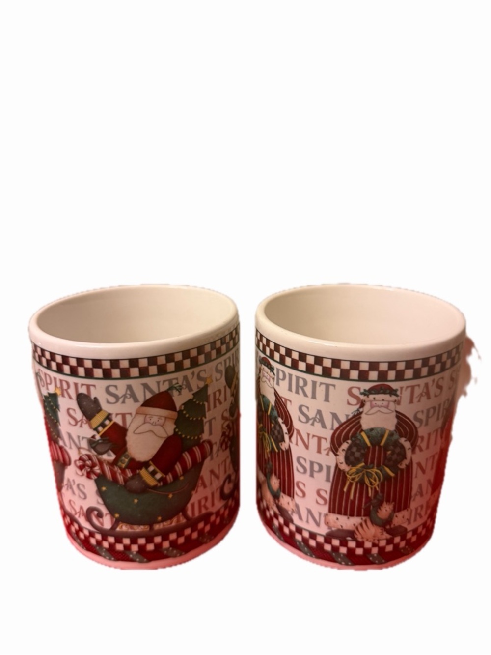 Debbie Mumm Santa's Spirit
Christmas Mugs Set of 2 Sakura Oneida Holiday